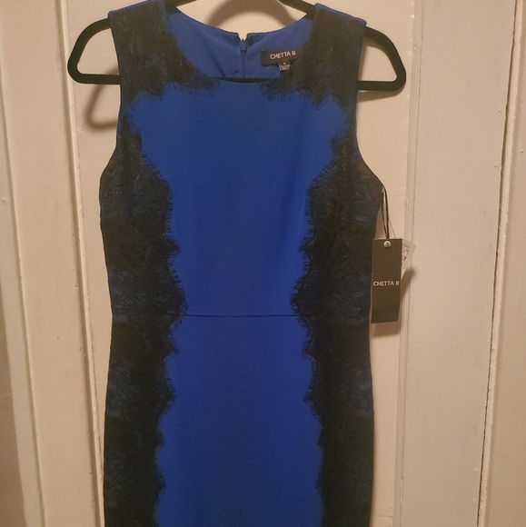 Chetta B Electric Blue Sheath Dress - Picture 1 of 3